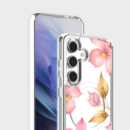 Samsung Galaxy S25 Pink Wildflower Clear Case