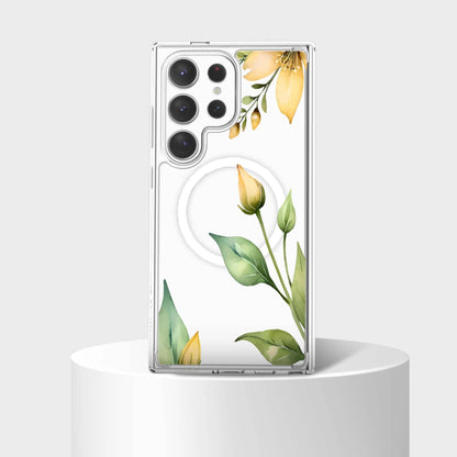 Samsung Galaxy S25 Ultra Yellow Wildflower Clear Case