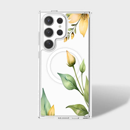 Samsung Galaxy S25 Ultra Yellow Wildflower Clear Case