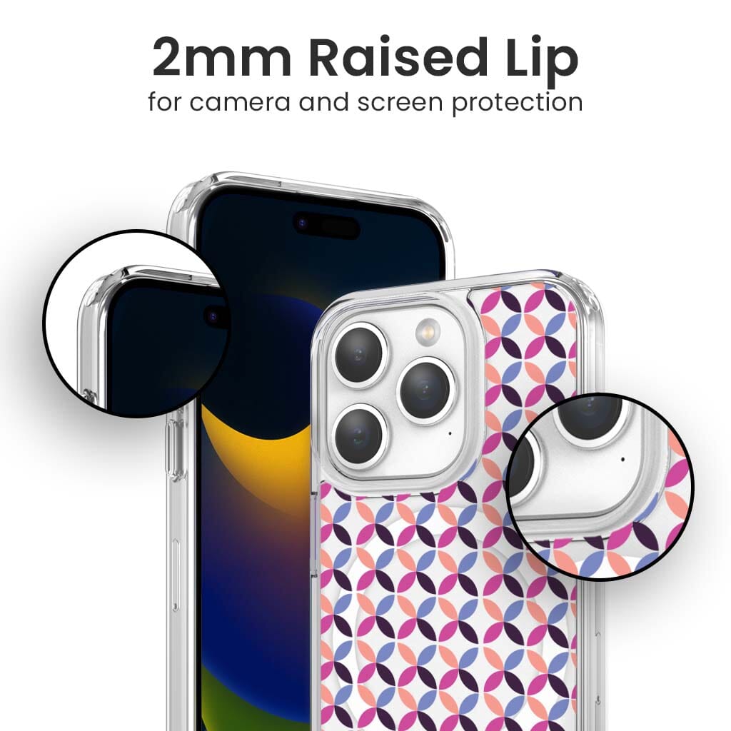 iPhone 15 Pro Max Clear Case - Pink Celestial Petal Design