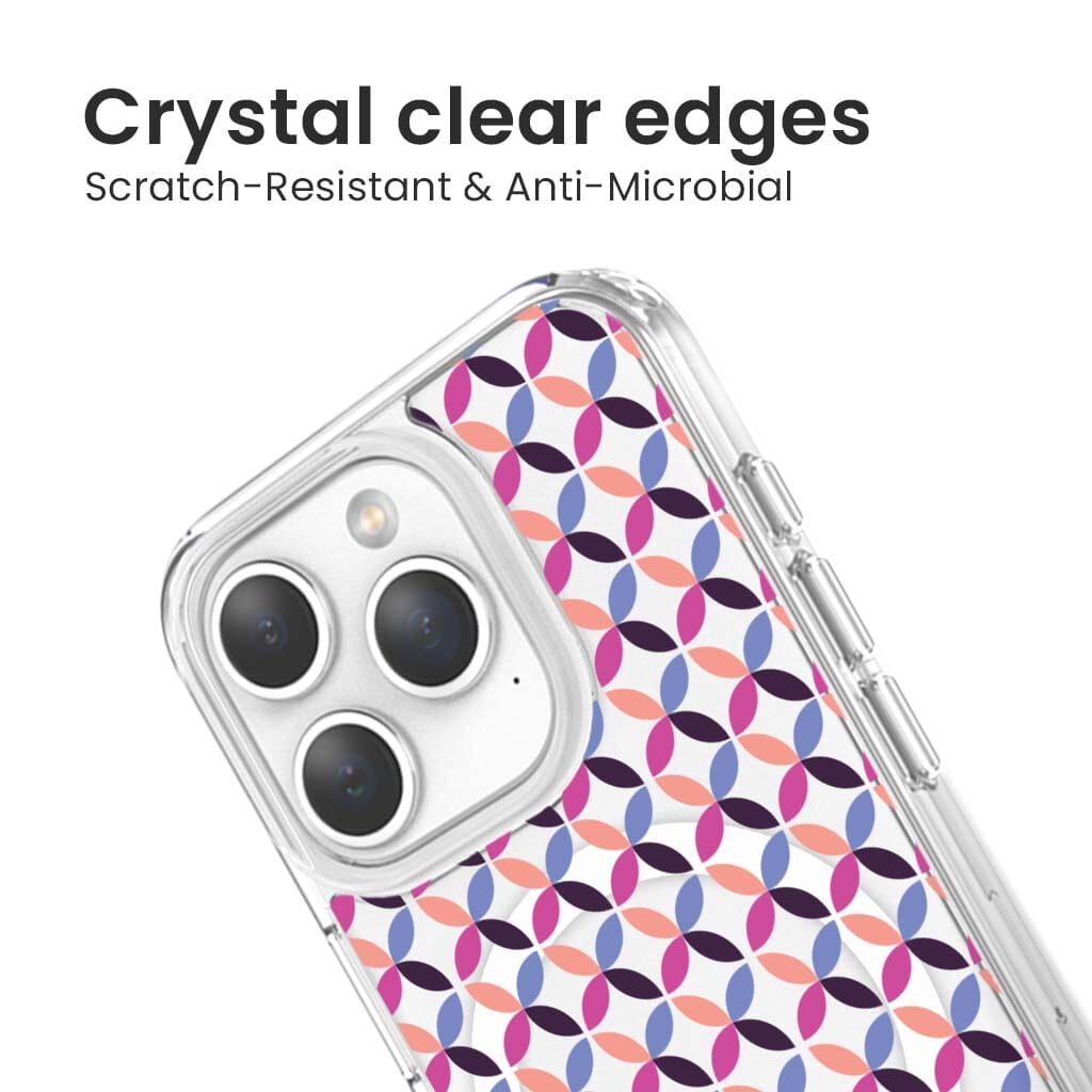 iPhone 15 Pro Max Clear Case - Pink Celestial Petal Design