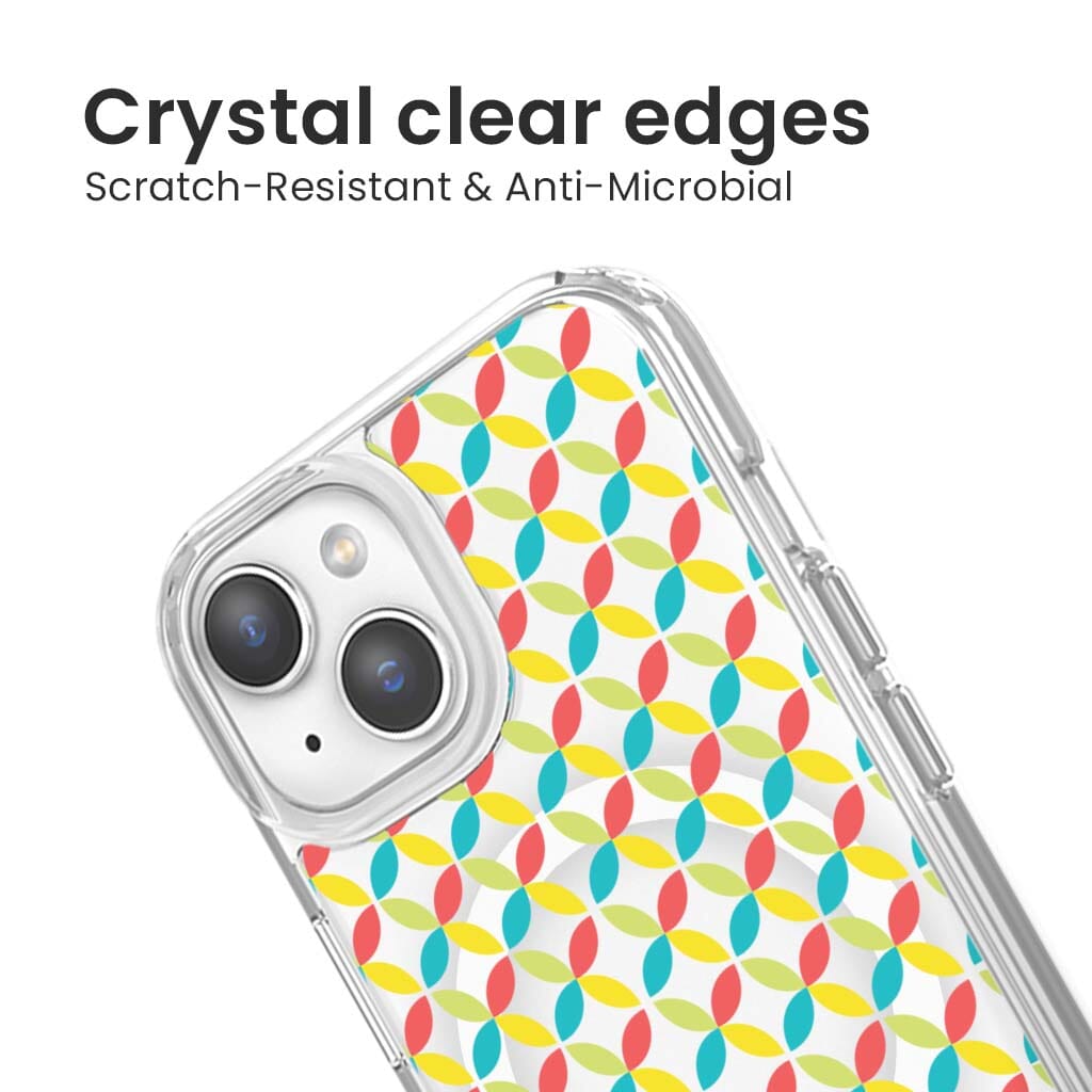 iPhone 15 Clear Case - Yellow Celestial Petal Design