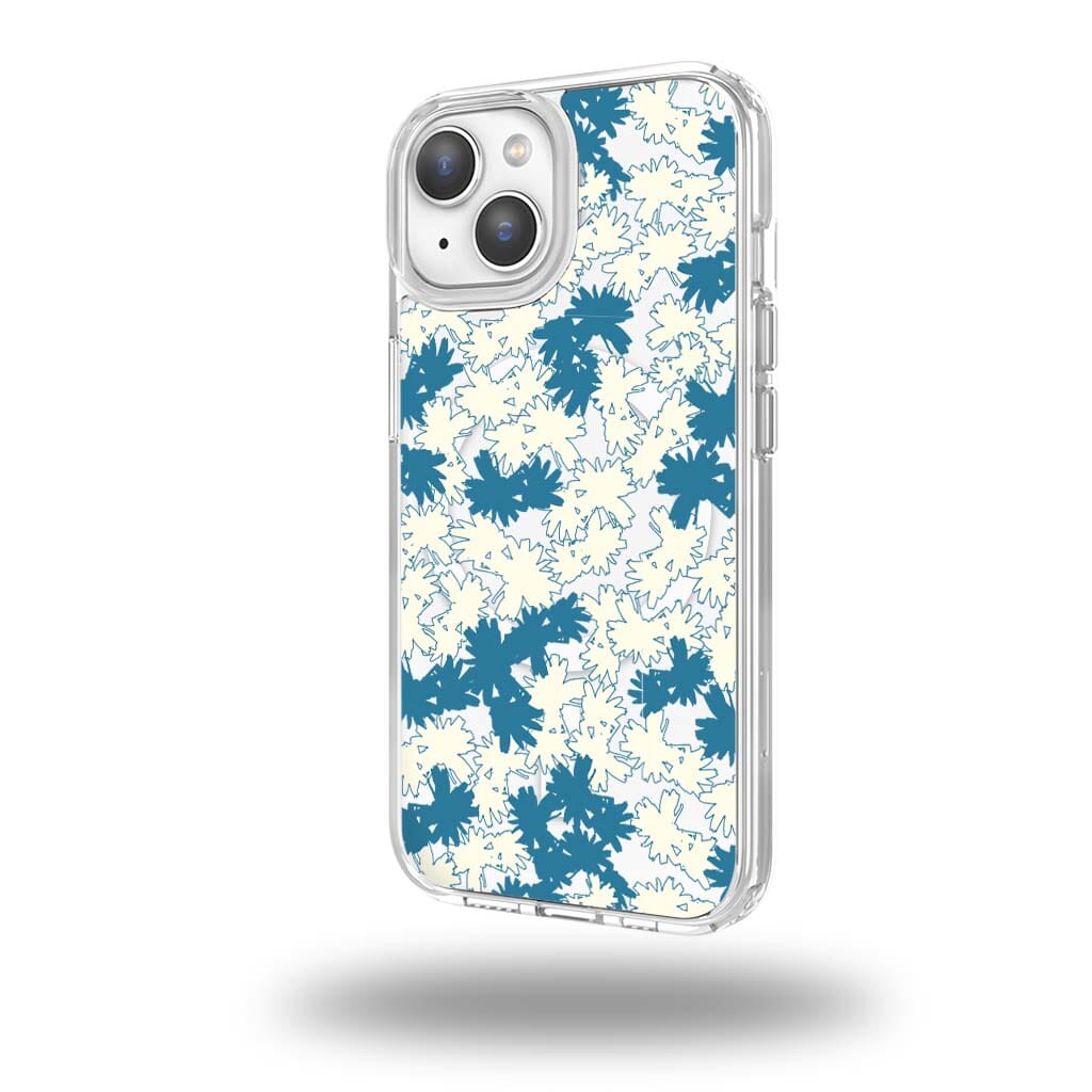 iPhone 15 Clear Case - Blue Dandelion Design