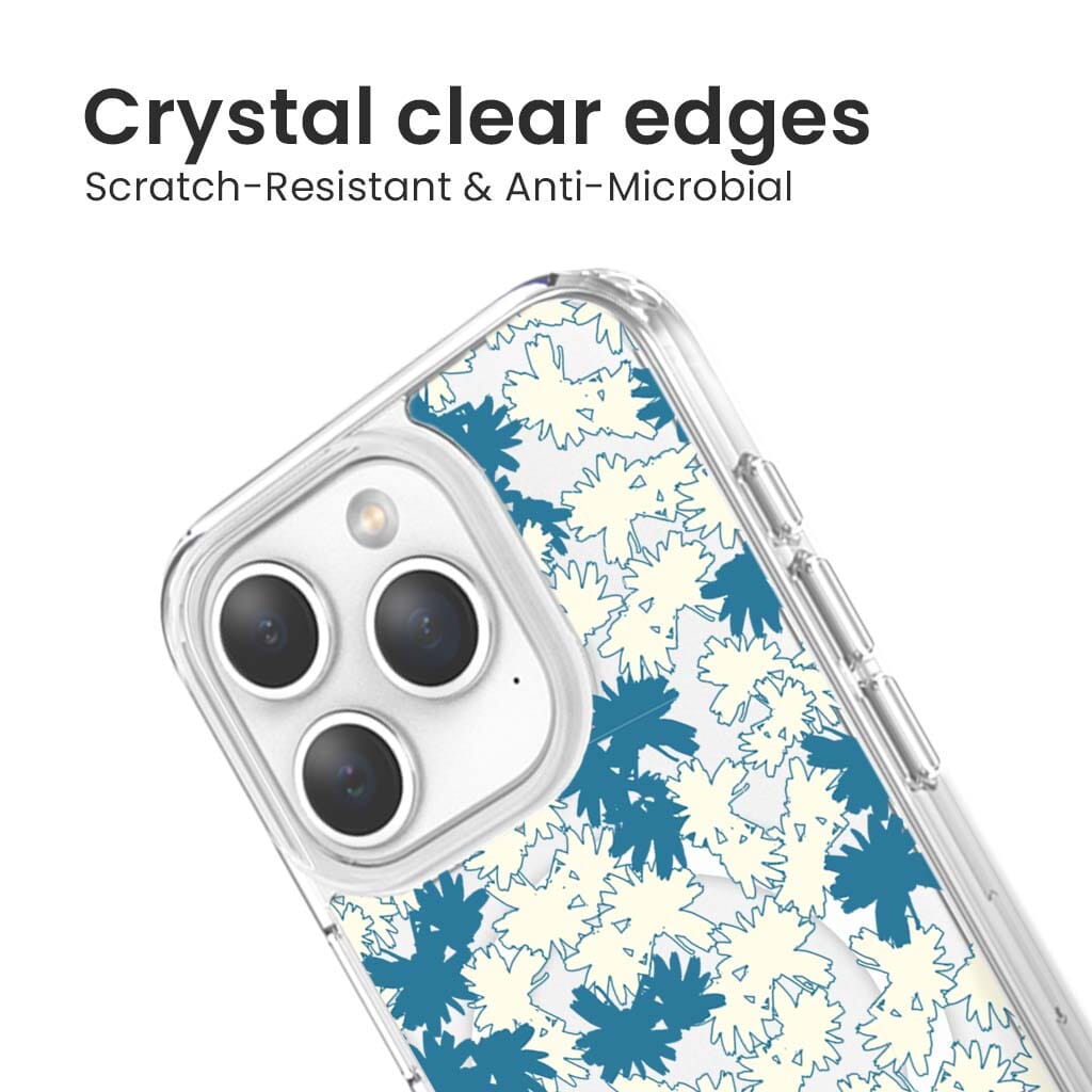 iPhone 15 Pro Max Clear Case - Blue Dandelion Design