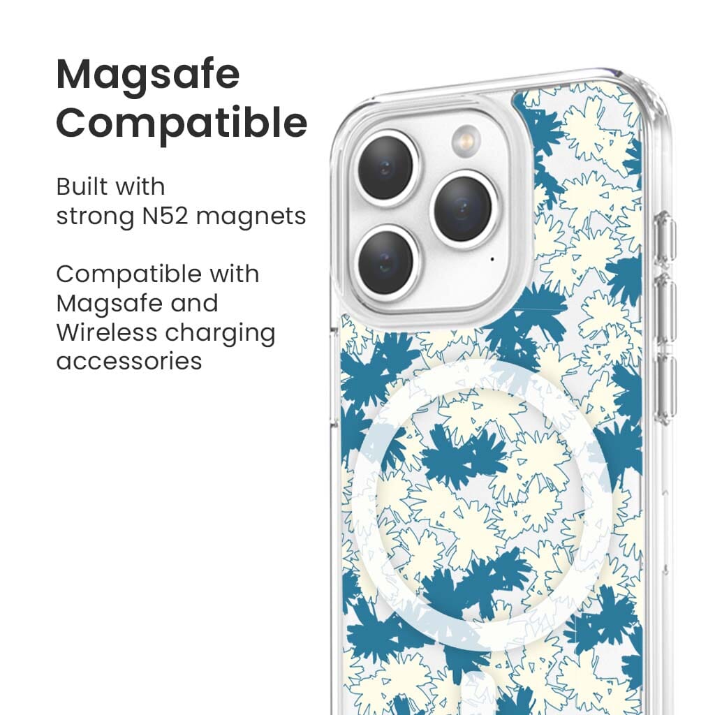 iPhone 15 Pro Max Clear Case - Blue Dandelion Design