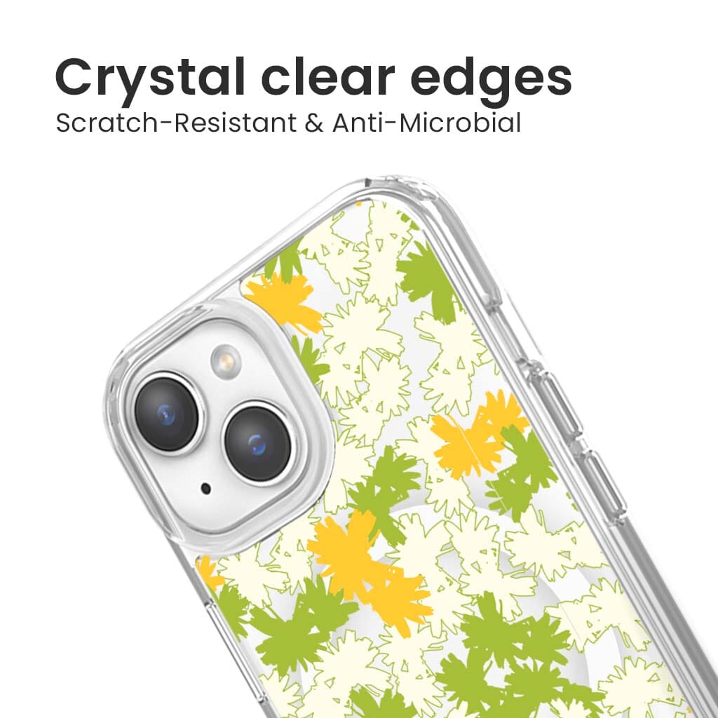 iPhone 15 Clear Case - Yellow Dandelion Design
