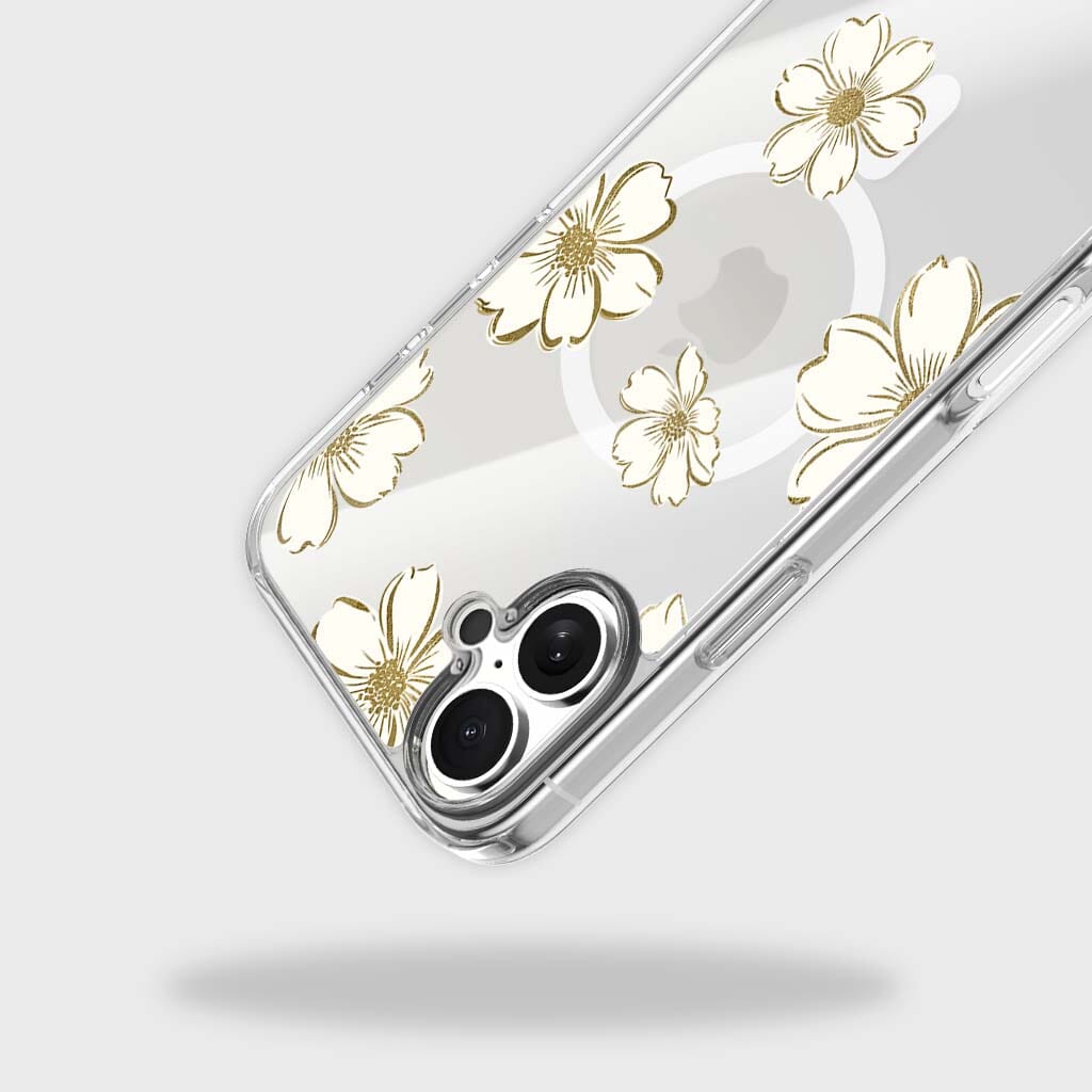 MagSafe iPhone 17 Gold Pattern Clear Case