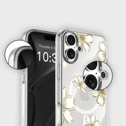 MagSafe iPhone 17 Gold Pattern Clear Case