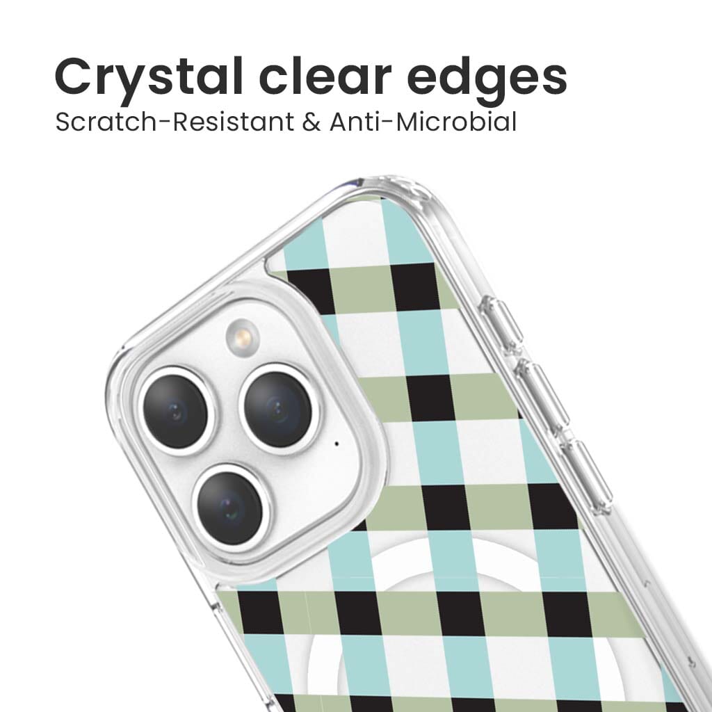 iPhone 15 Pro Max Clear Case - Dark Lattice Design