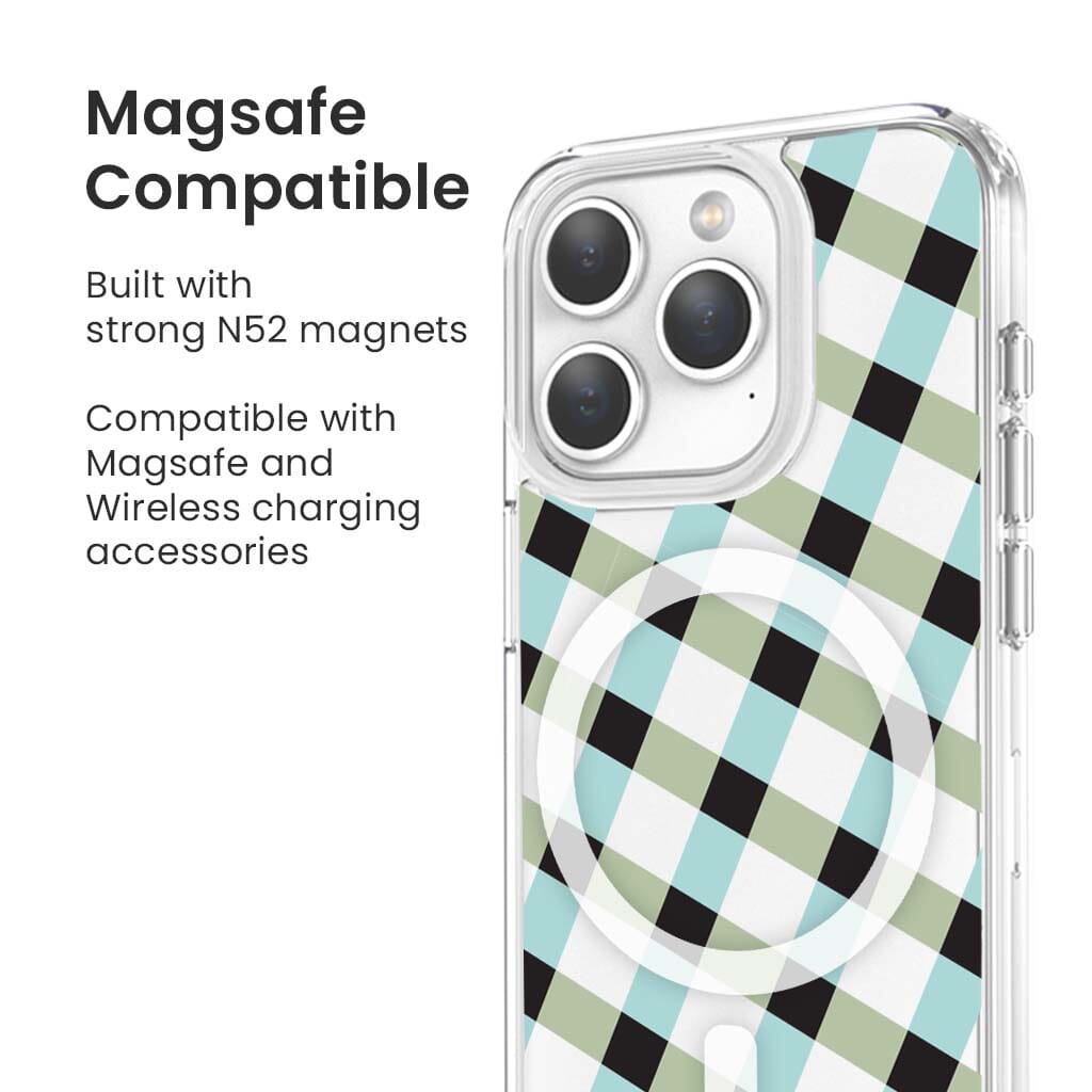 iPhone 15 Pro Max Clear Case - Dark Lattice Design
