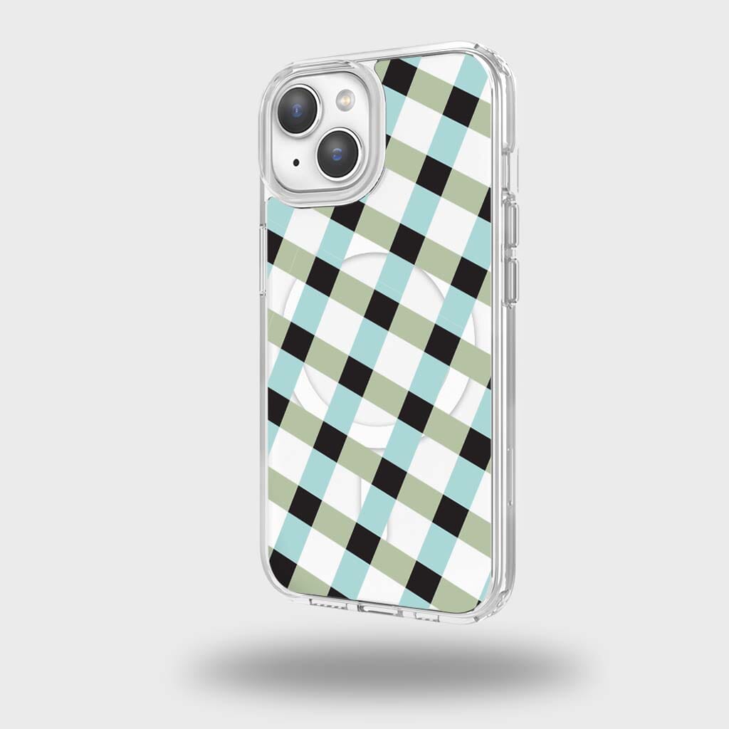 iPhone 13 Clear Case - Dark Lattice Design