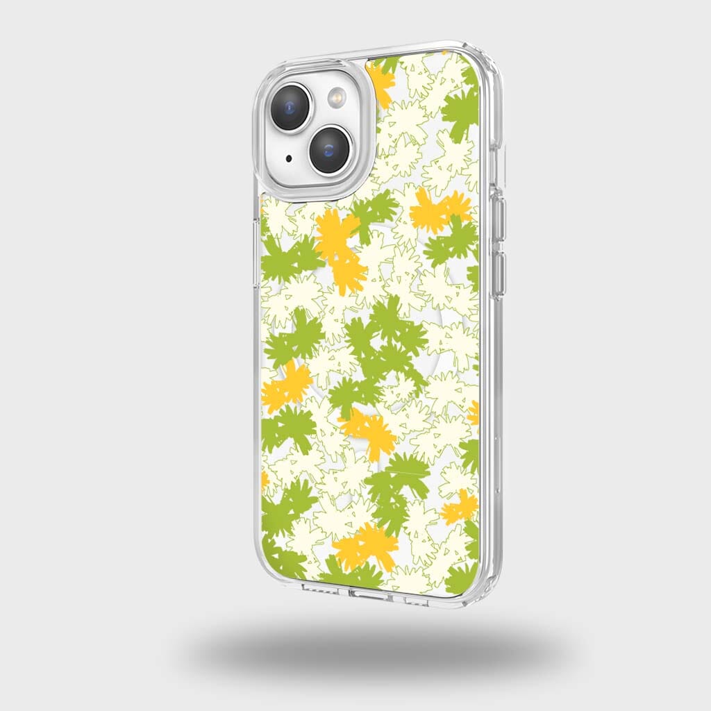 iPhone 14 Clear Case - Yellow Dandelion Design