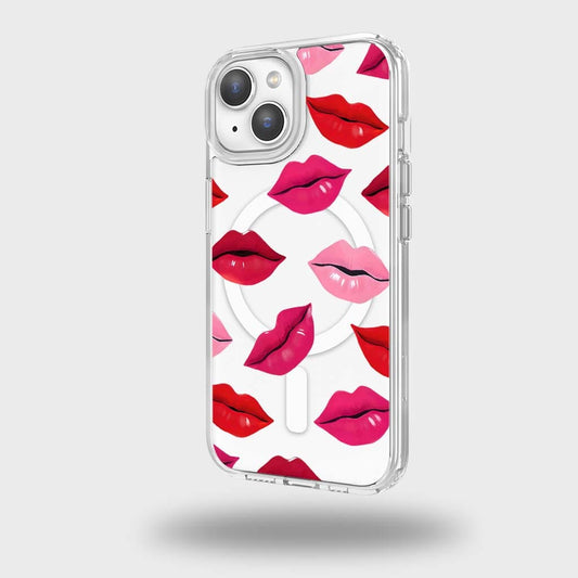 MagSafe iPhone 15 Lips Design Clear Case