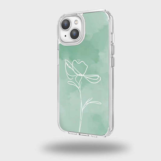 iPhone 15 Case With MagSafe - Green Flower