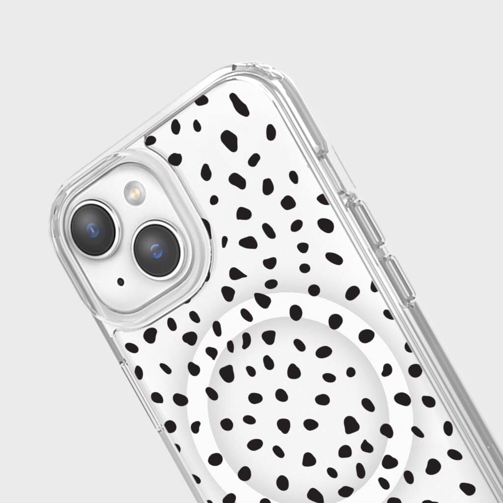 iPhone 15 Case With MagSafe - White Polka