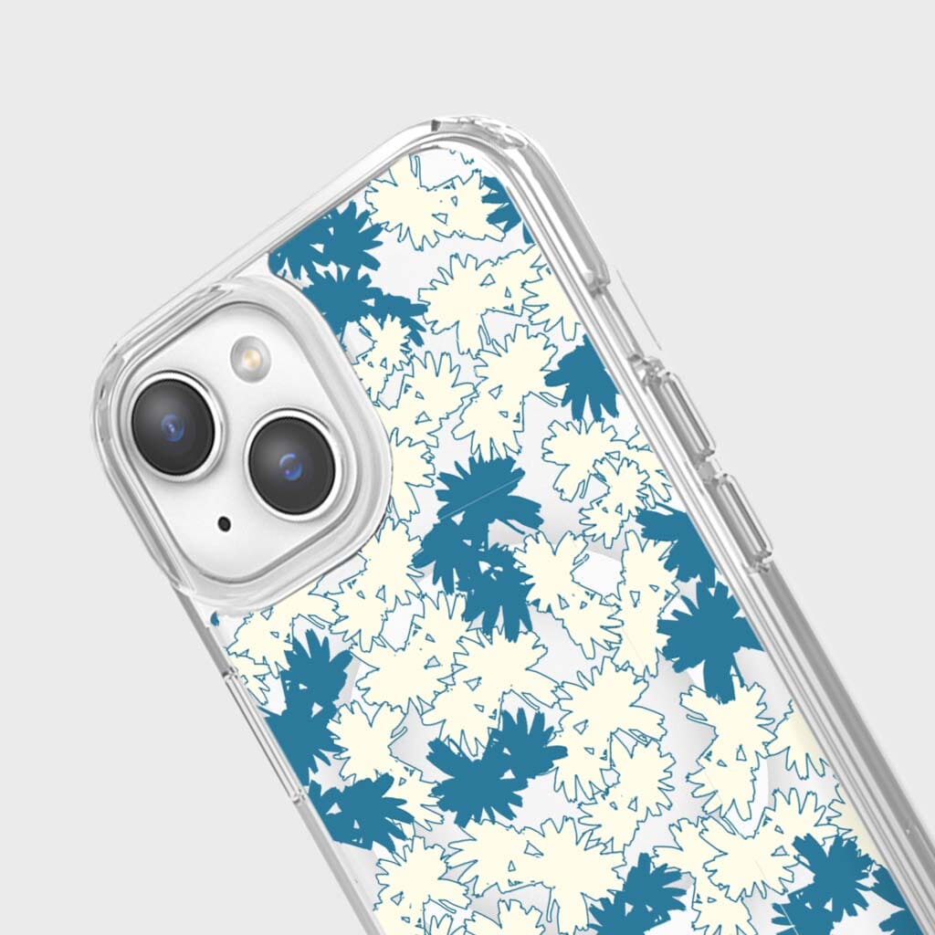 iPhone 15 Clear Case - Blue Dandelion Design