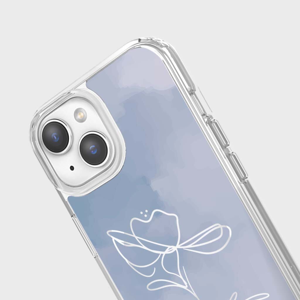 iPhone 16e Case With MagSafe - Blue Flower