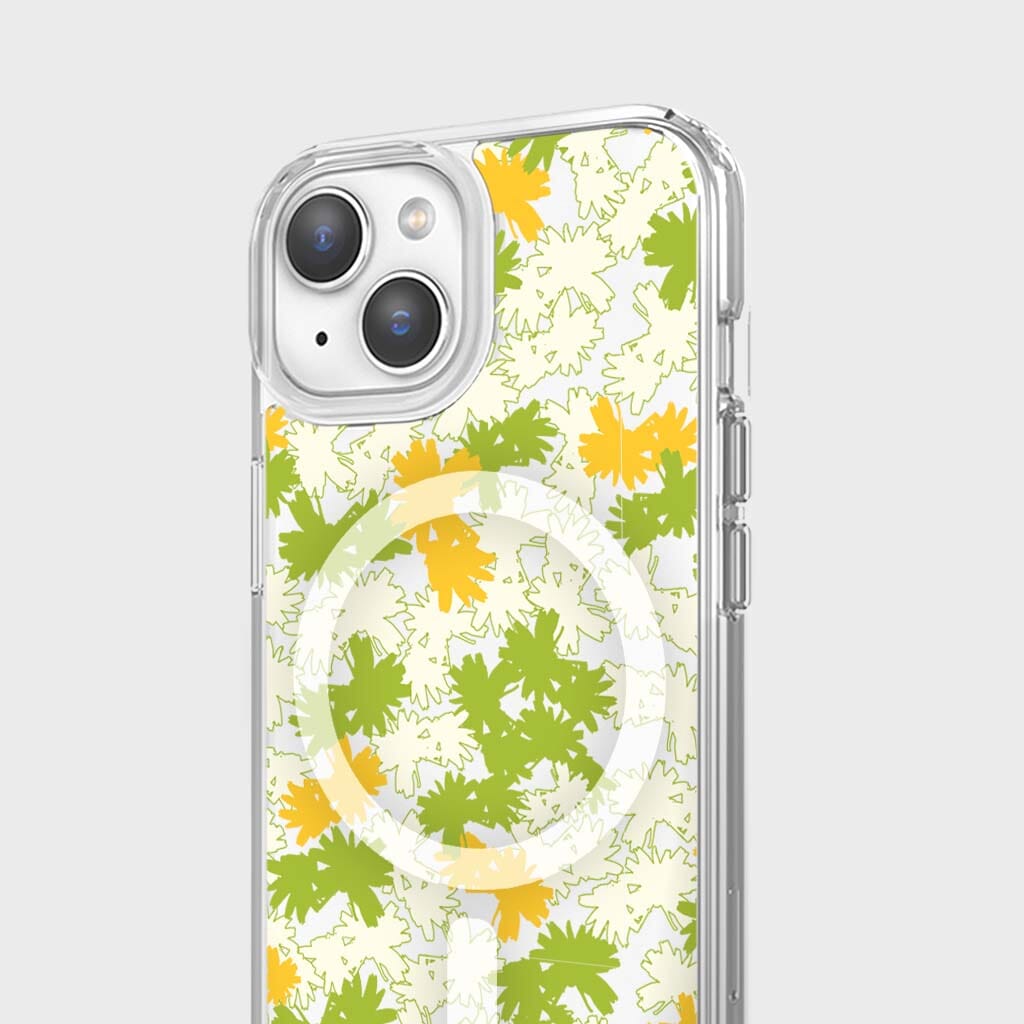 iPhone 13 Clear Case - Yellow Dandelion Design