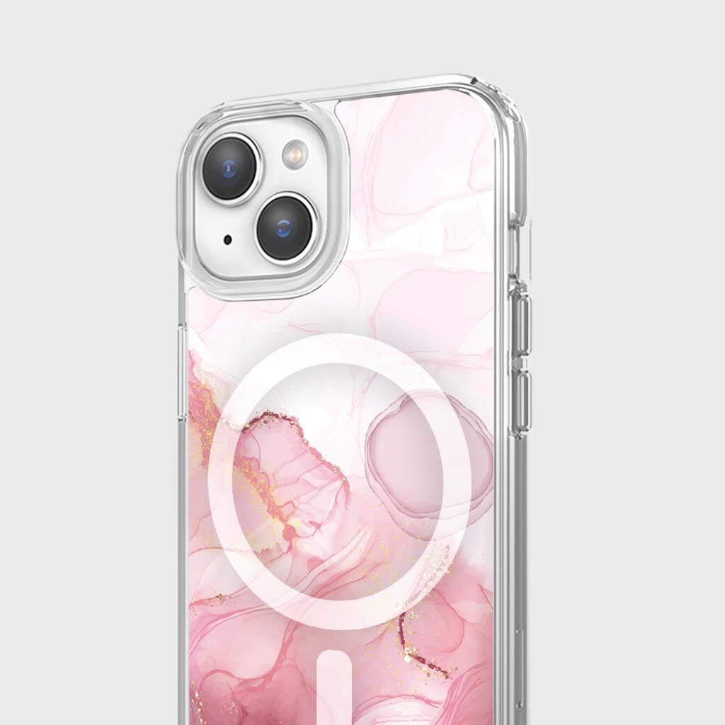 MagSafe iPhone 14 Pink Marble Case