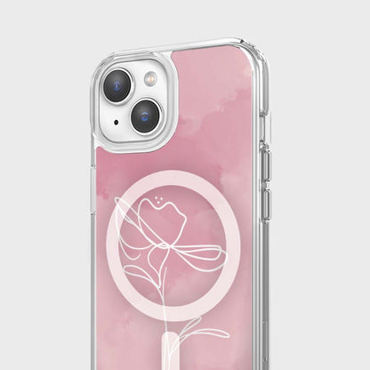 iPhone 14 Pink Flower Case With MagSafe iPhone 14 Pink Flower Case With MagSafe