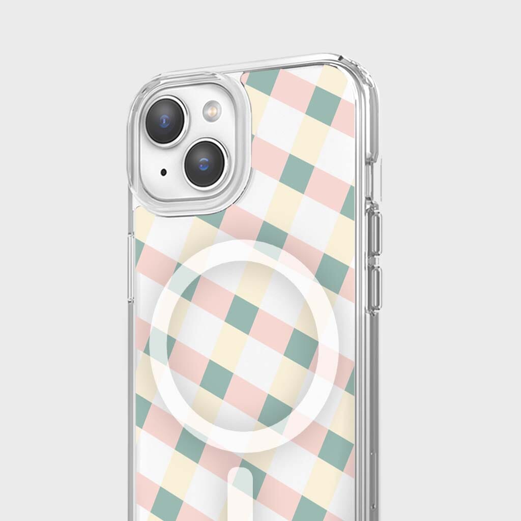 iPhone 15 Clear Case - Light Lattice Design