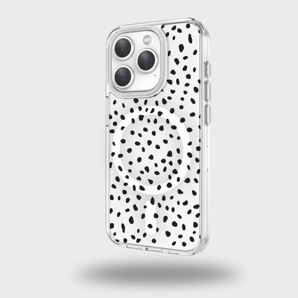 iPhone 15 Pro Case With MagSafe - White Polka