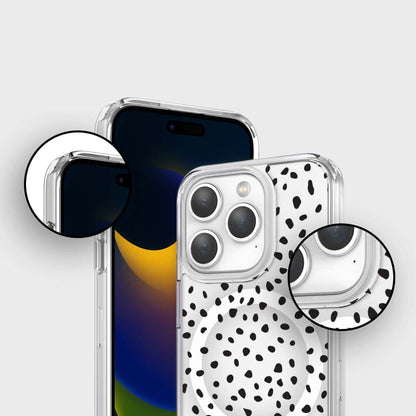 iPhone 15 Pro Case With MagSafe - White Polka