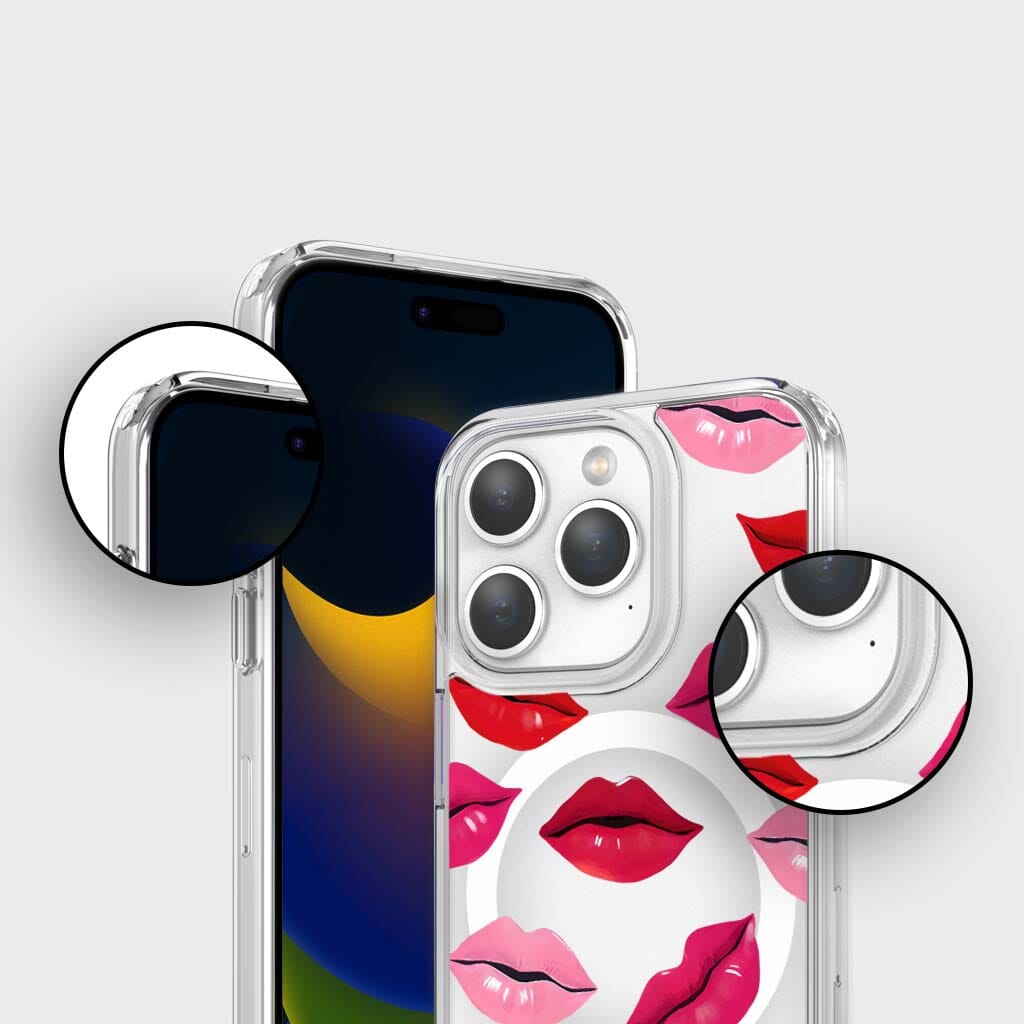 MagSafe iPhone 15 Pro Max Lips Design Clear Case