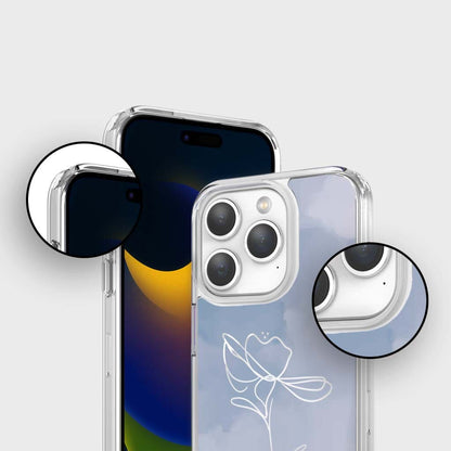 iPhone 15 Pro Case With MagSafe - Blue Flower