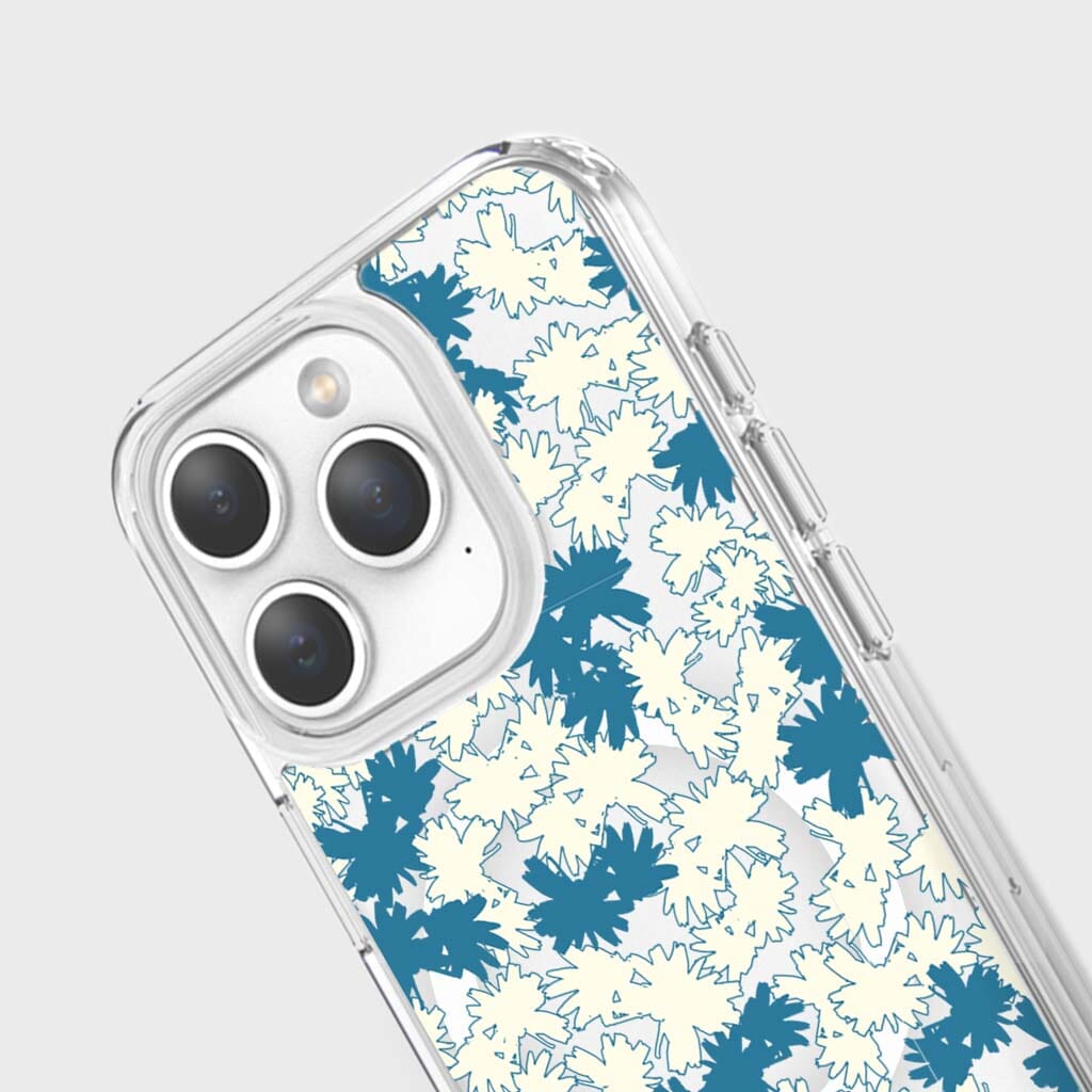 iPhone 15 Pro Max Clear Case - Blue Dandelion Design