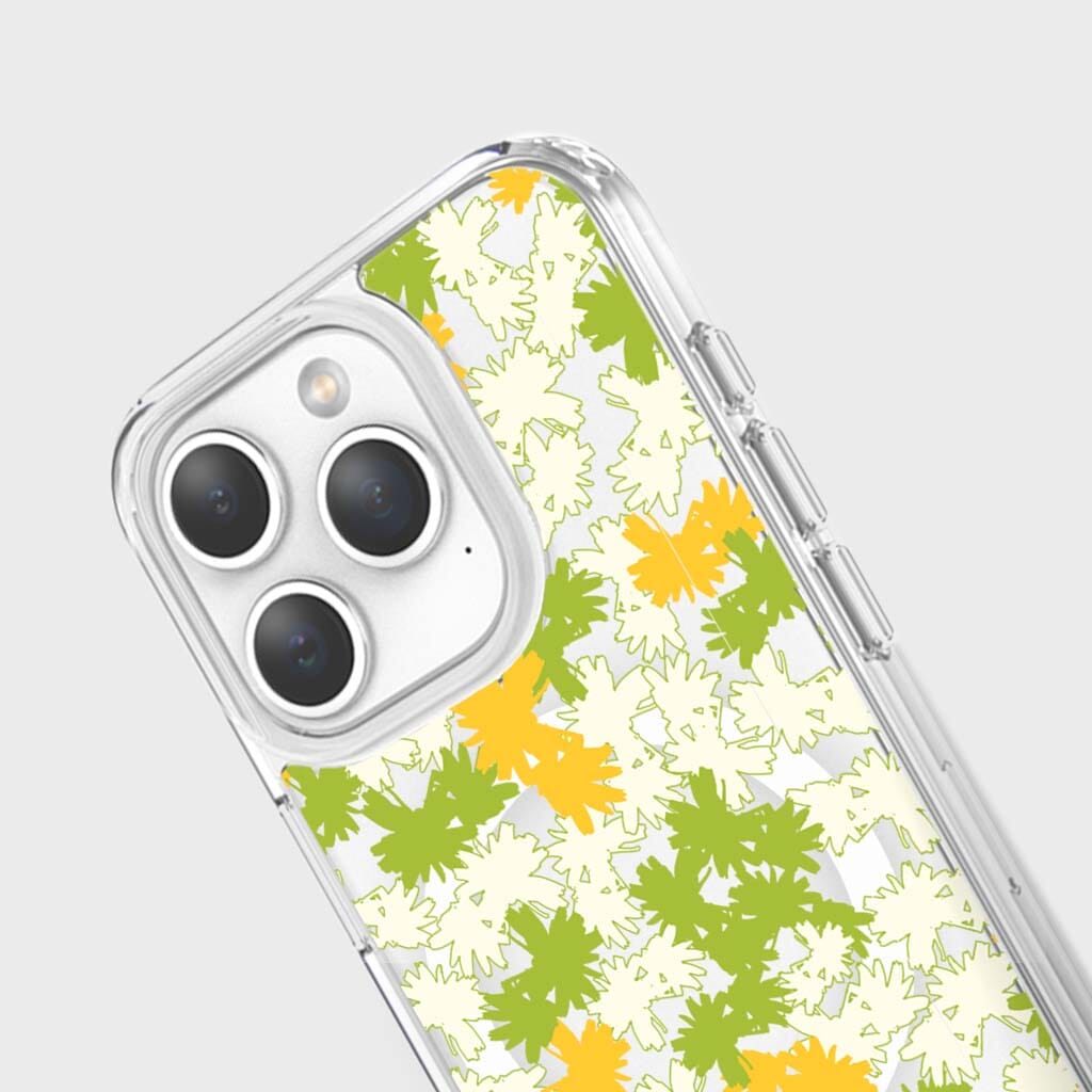 iPhone 15 Pro Max Clear Case - Yellow Dandelion Design