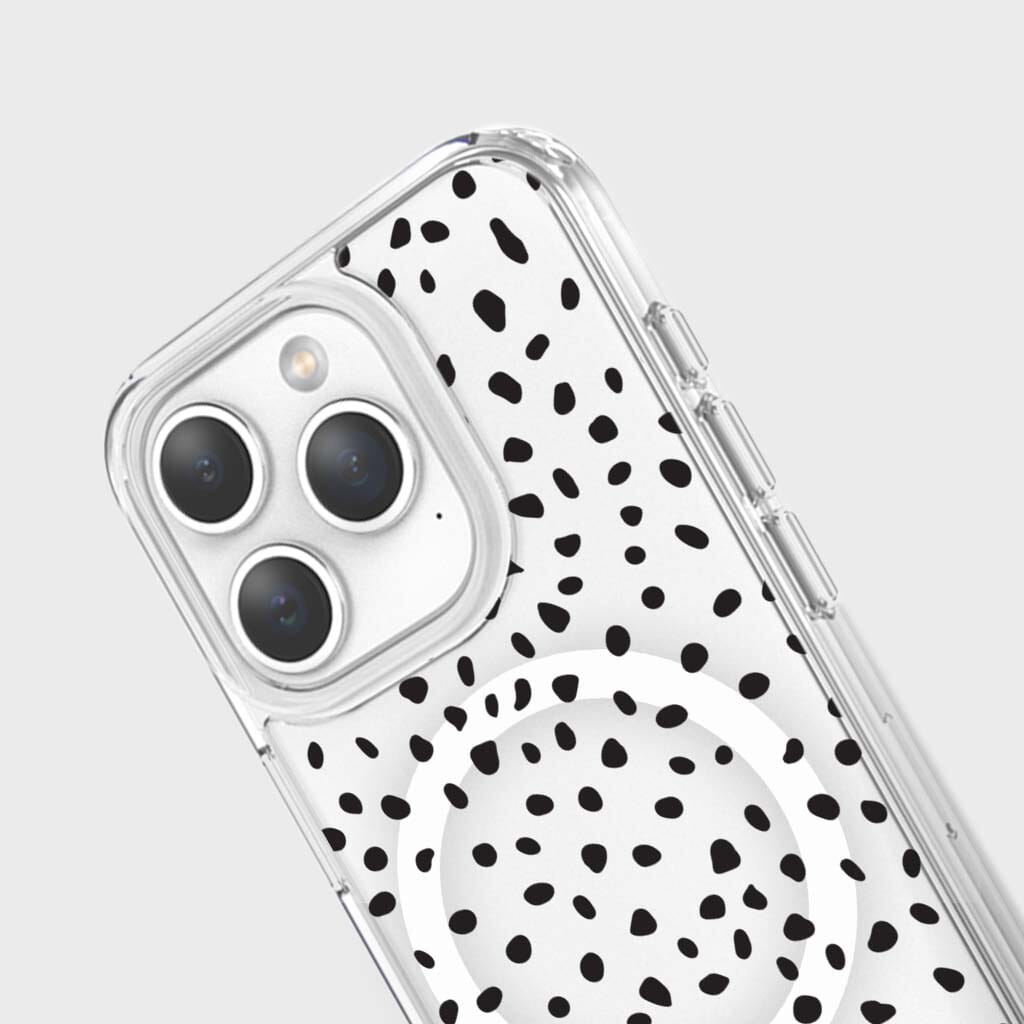 iPhone 15 Pro Max Case With MagSafe - White Polka