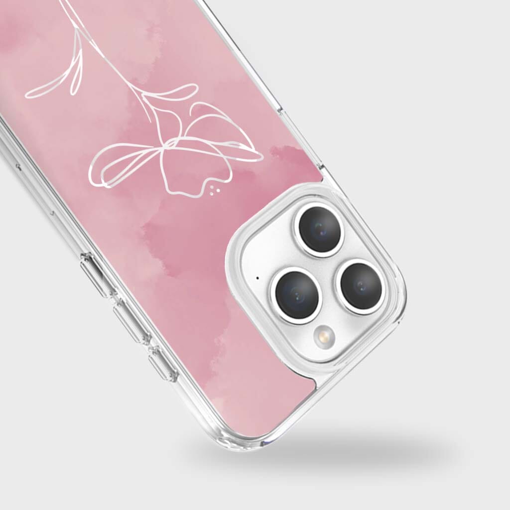 iPhone 15 Pro Max Case With MagSafe - Pink Flower