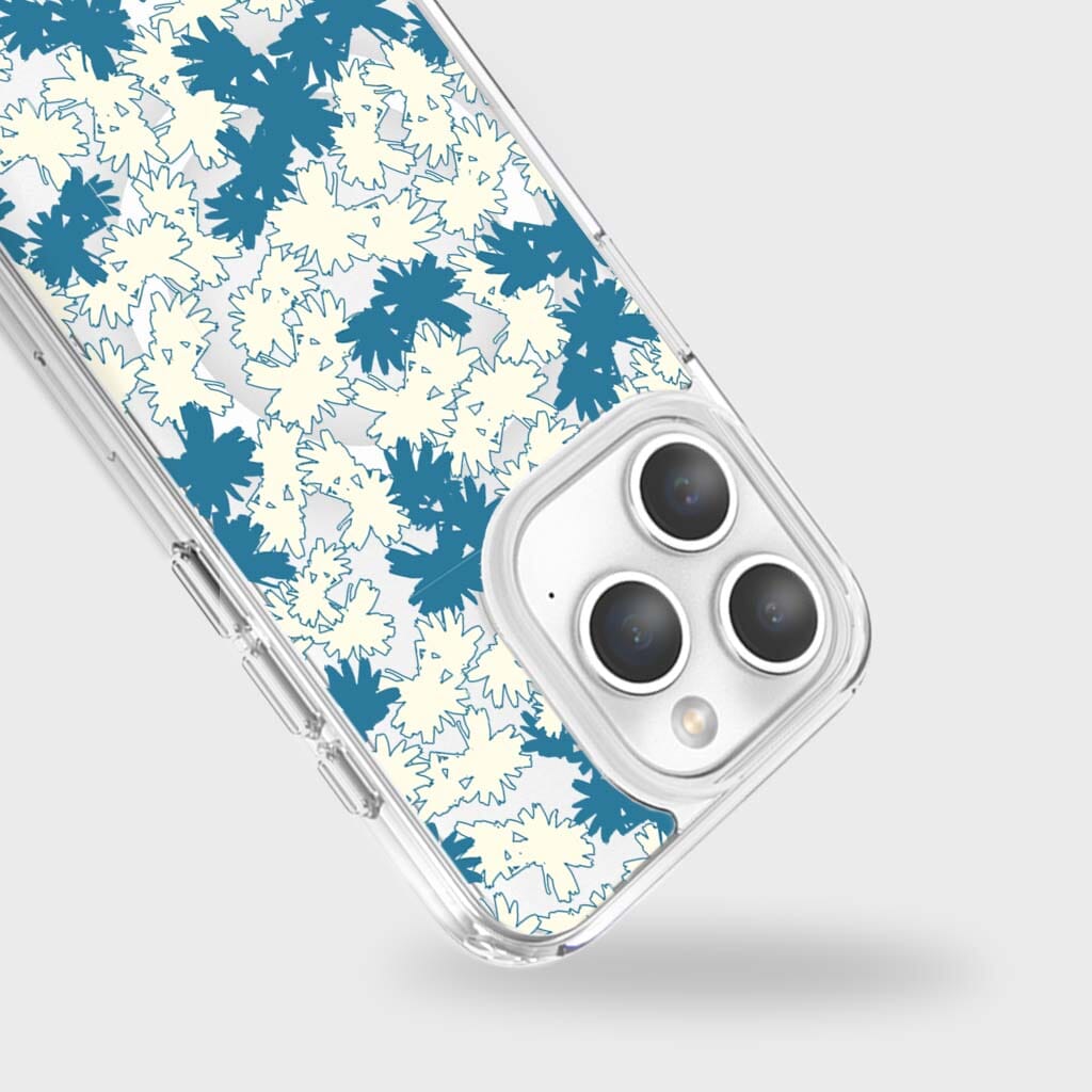 iPhone 15 Pro Clear Case - Blue Dandelion Design