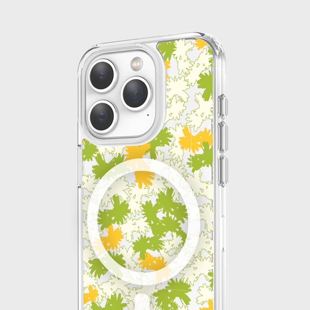 iPhone 15 Pro Clear Case - Yellow Dandelion Design