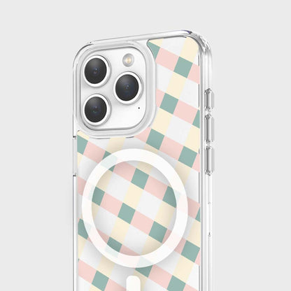 iPhone 15 Pro Max Clear Case - Light Lattice Design