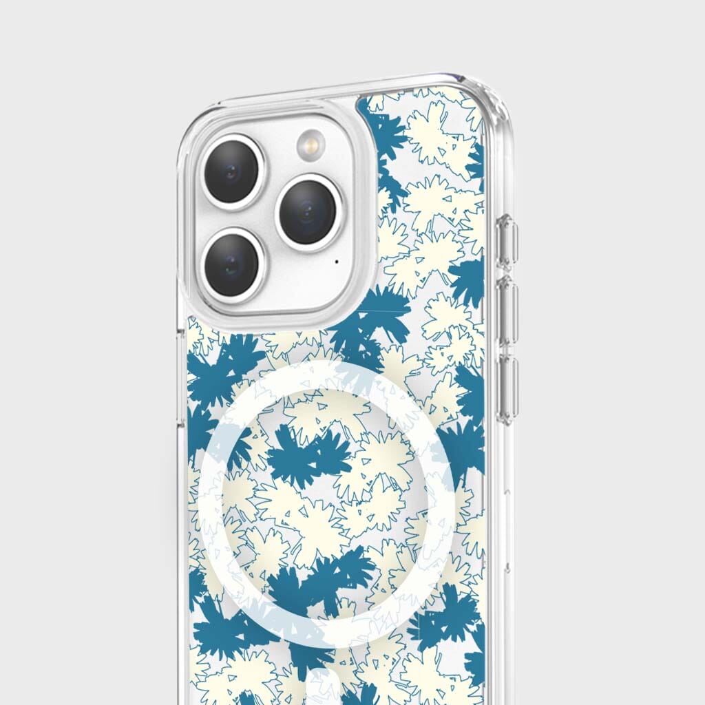 iPhone 15 Pro Max Clear Case - Blue Dandelion Design