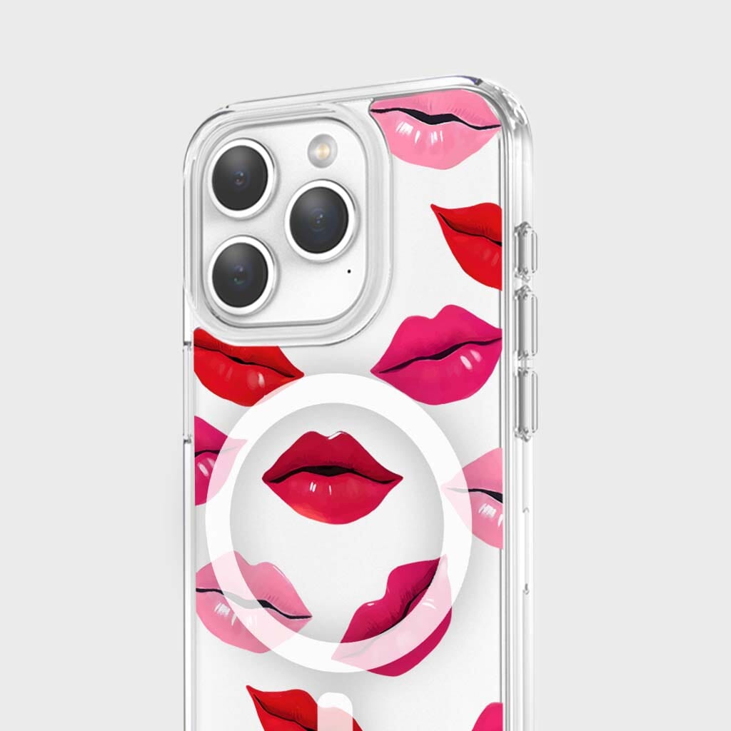 MagSafe iPhone 15 Pro Lips Design Clear Case