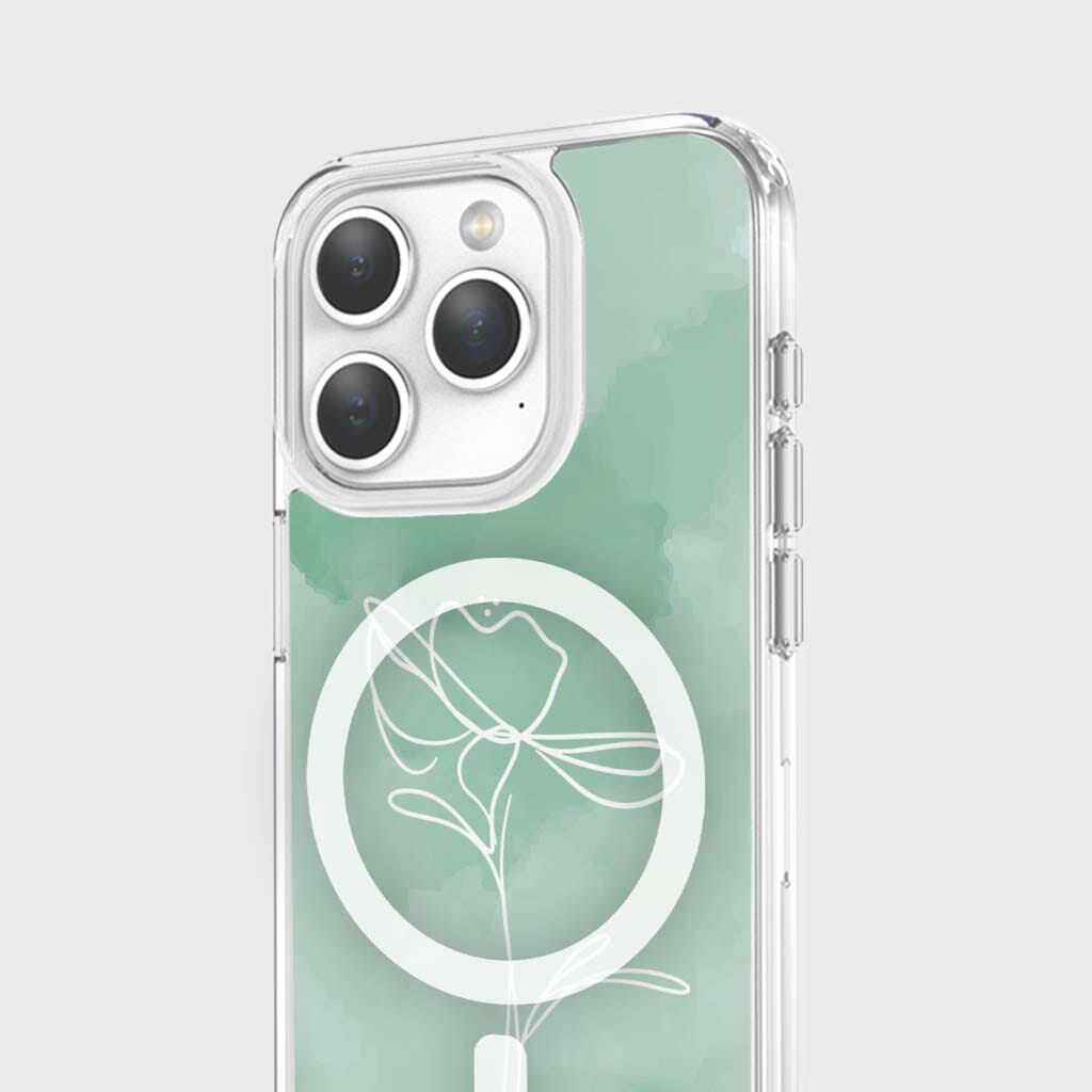 iPhone 15 Pro Case With MagSafe - Green Flower