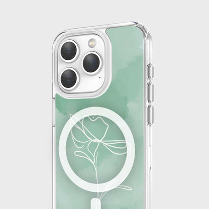 iPhone 15 Pro Case With MagSafe - Green Flower