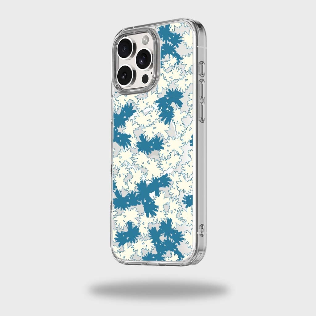 iPhone 16 Pro Max Clear Case - Blue Dandelion Design