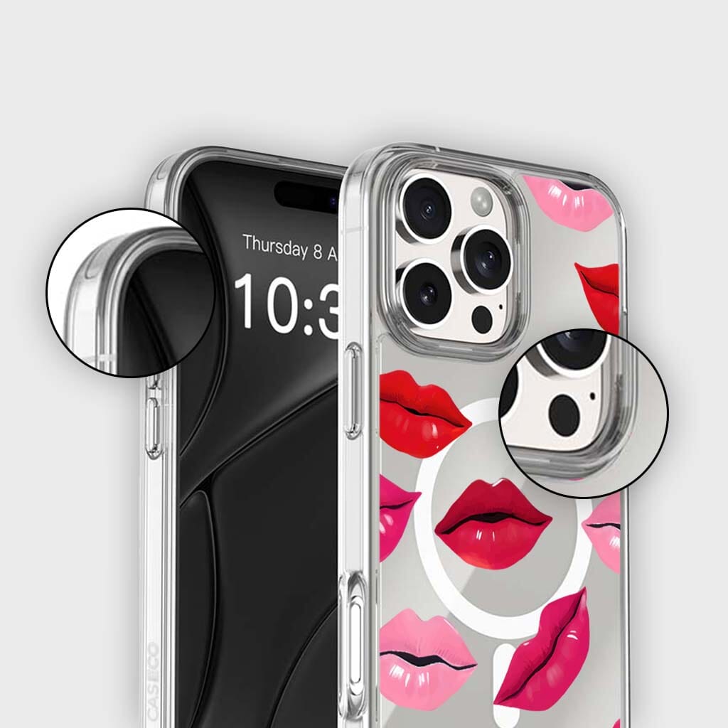 MagSafe iPhone 16 Pro Max Lips Design Clear Case