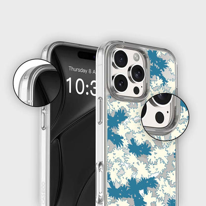 iPhone 16 Pro Clear Case - Blue Dandelion Design