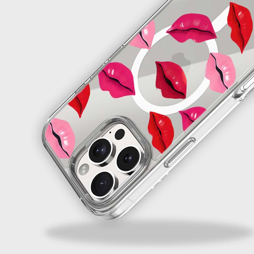 MagSafe iPhone 16 Pro Lips Design Clear Case