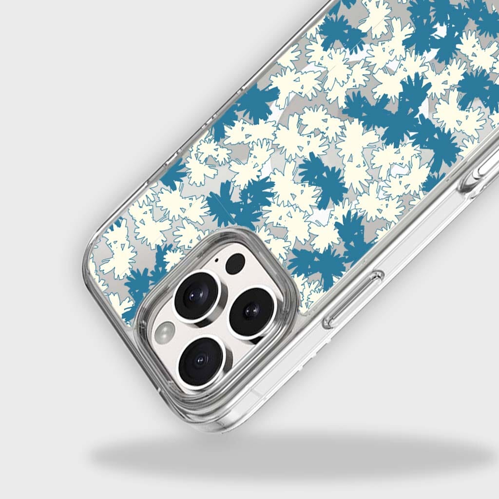 iPhone 16 Pro Clear Case - Blue Dandelion Design