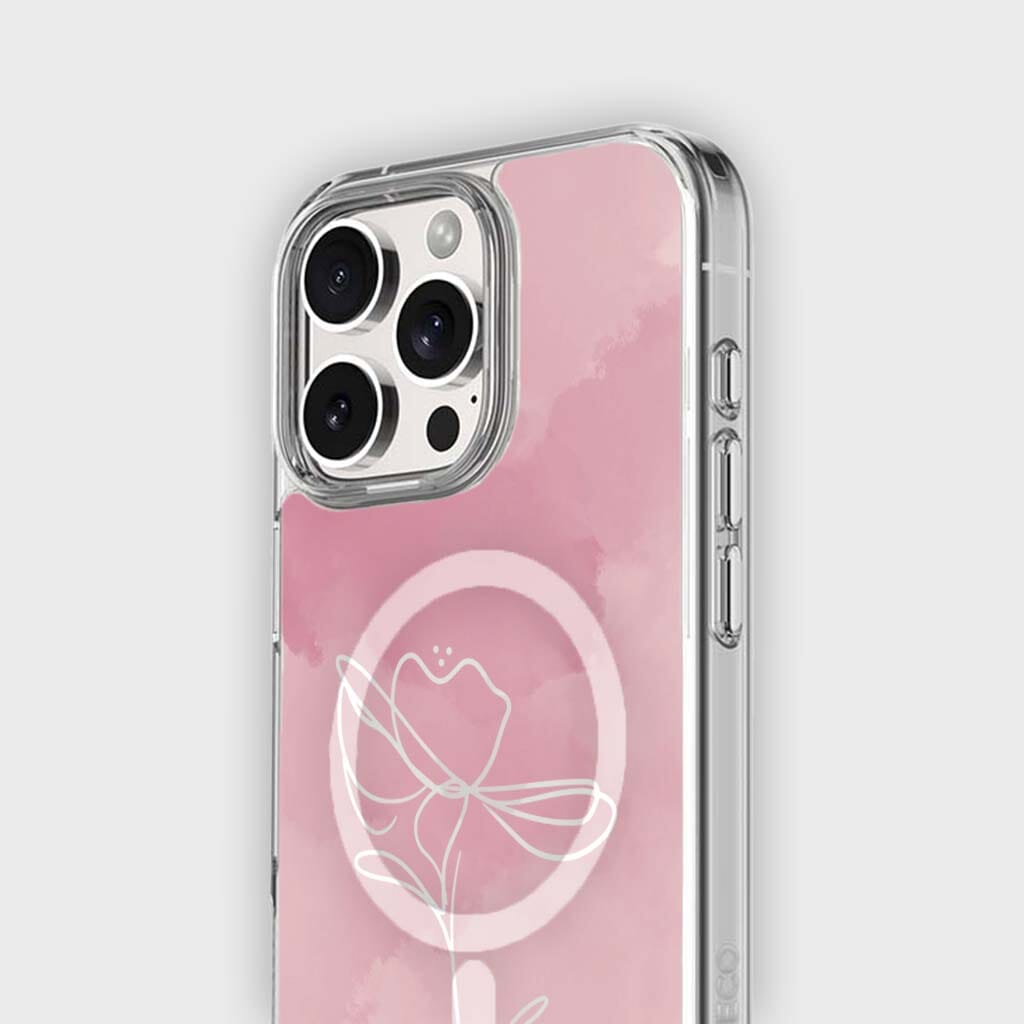 iPhone 16 Pro Case With MagSafe - Pink Flower