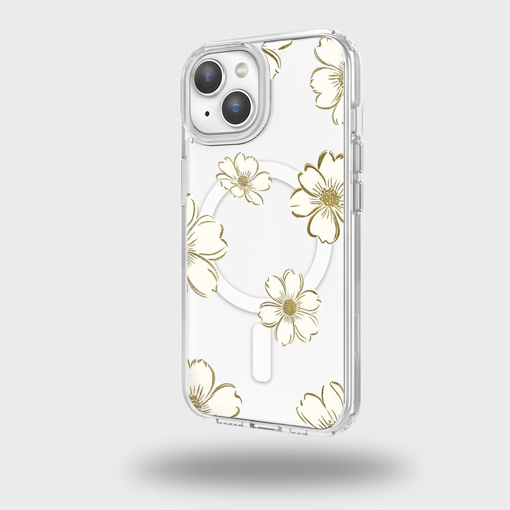 MagSafe iPhone 16e Gold Pattern Clear Case