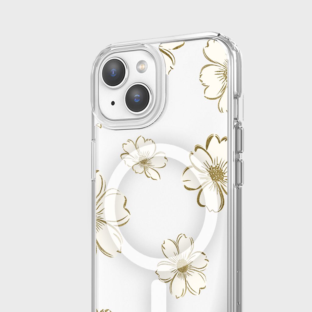 MagSafe iPhone 16e Gold Pattern Clear Case