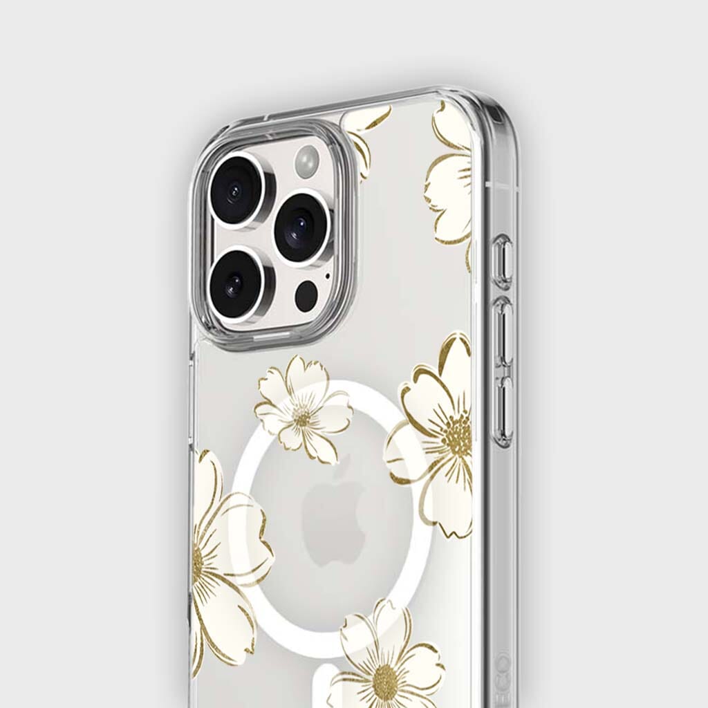 MagSafe iPhone 16 Pro Max Gold Pattern Clear Case