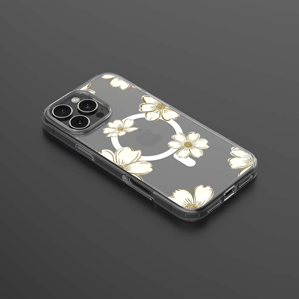 MagSafe iPhone 16 Pro Max Gold Pattern Clear Case